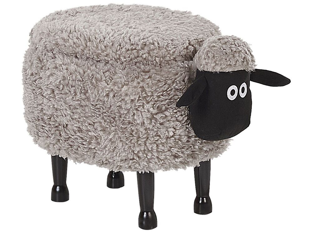 Zvířecí stolička s úložným prostorem SHEEP Ovce Tkanina Šedá