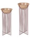 Set of 2 Metal Plant Pot Stands Pink FICARIA_933783