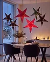 Zestaw 2 dekoracji wiszących LED MOTTI 45 cm Gwiazda Czerwony