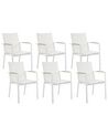Conjunto de 6 sillas de jardín blancas BUSSETO_922743