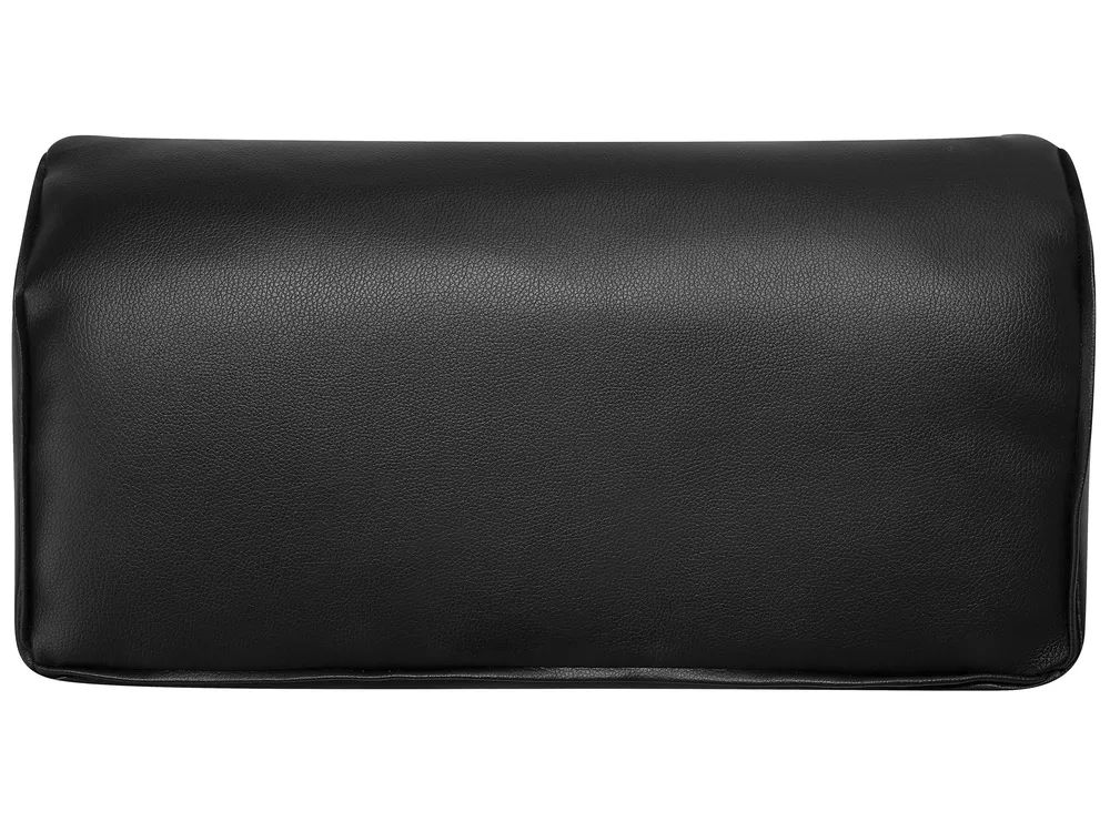 Sofa Bed 3 Seater ROXEN Faux Leather Black_701916