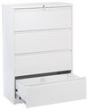 Armoire de rangement à 4 tiroirs en métal blanc HALITE_929544