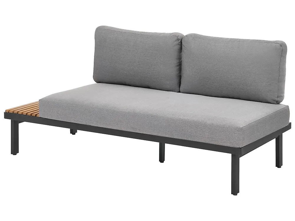 Garden Corner Sofa with Table 5 Seater FIVIZZANO Acacia Wood Dark Grey_1158795