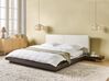 Waterbed met bouclé hoofdbord donkerhout 160 x 200 cm ZEN_931455