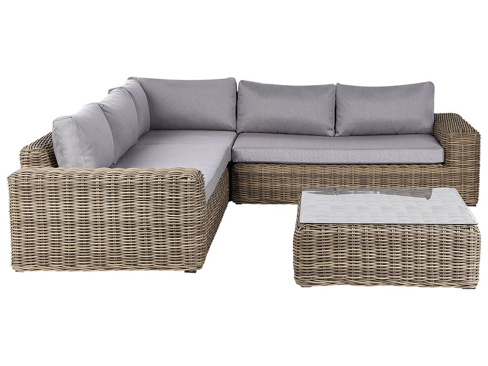 Dark brown rattan sofa sale