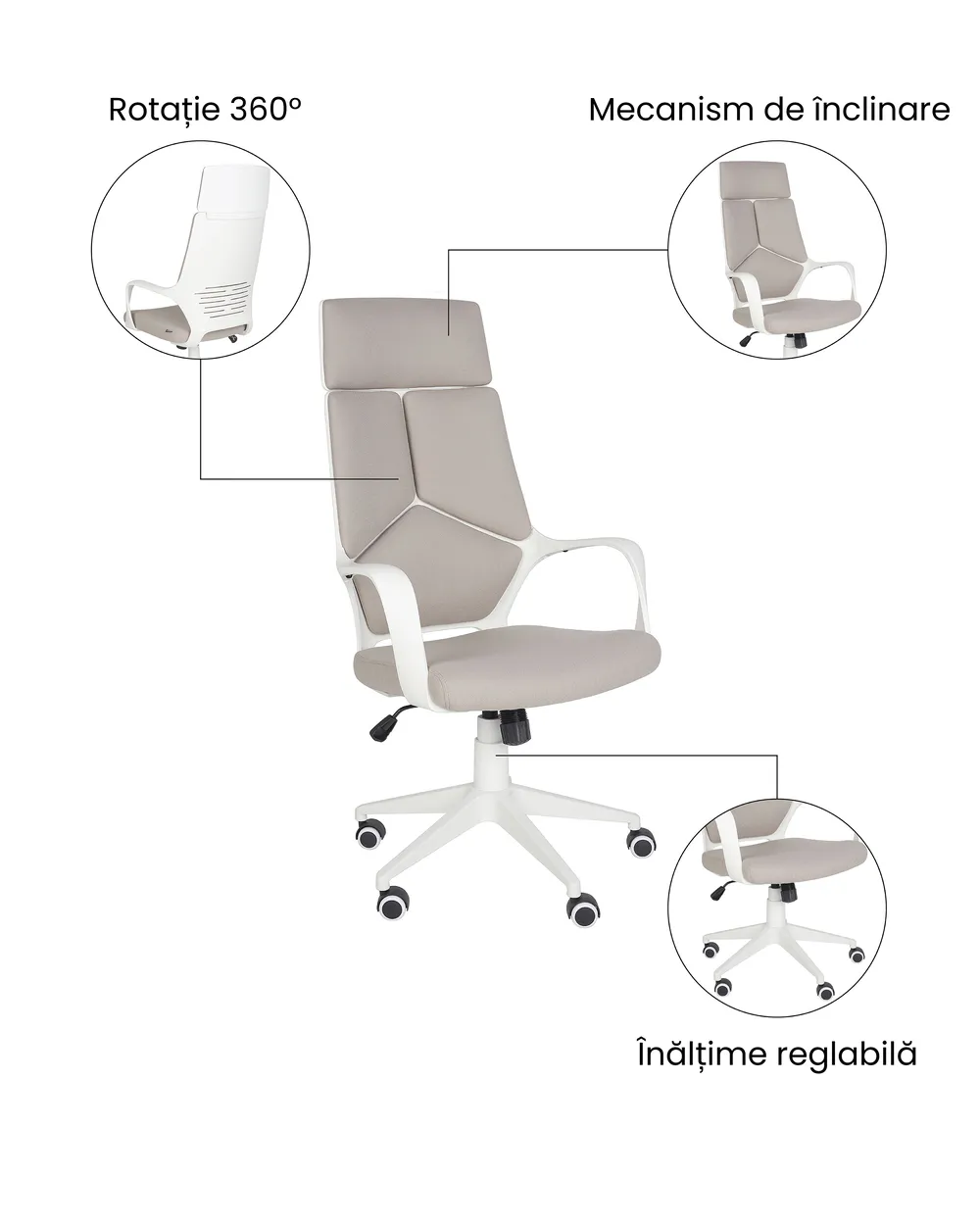 Scaun ergonomic DELIGHT II Taupe_1074002