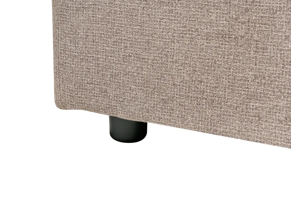 Corner Sofa Bed 3 Seater NASSJO Faux Linen Light Brown Right Hand_999576