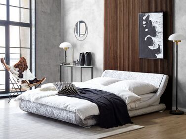 Velvet EU King Bed Silver AVIGNON