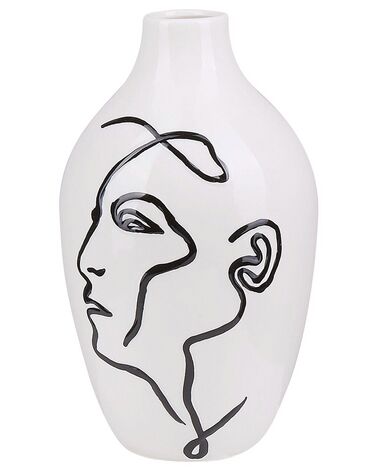 Vaso decorativo gres porcellanato bianco 23 cm HELIKE