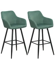 Set di 2 sedie alte CASMALIA Velluto Verde scuro_898987