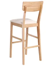 Set of 2 Bar Chairs AMBLER Wood Light Brown/ Beige_1010707