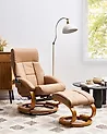 Massage Chair FORCE with Footstool Faux Leather Sand Beige