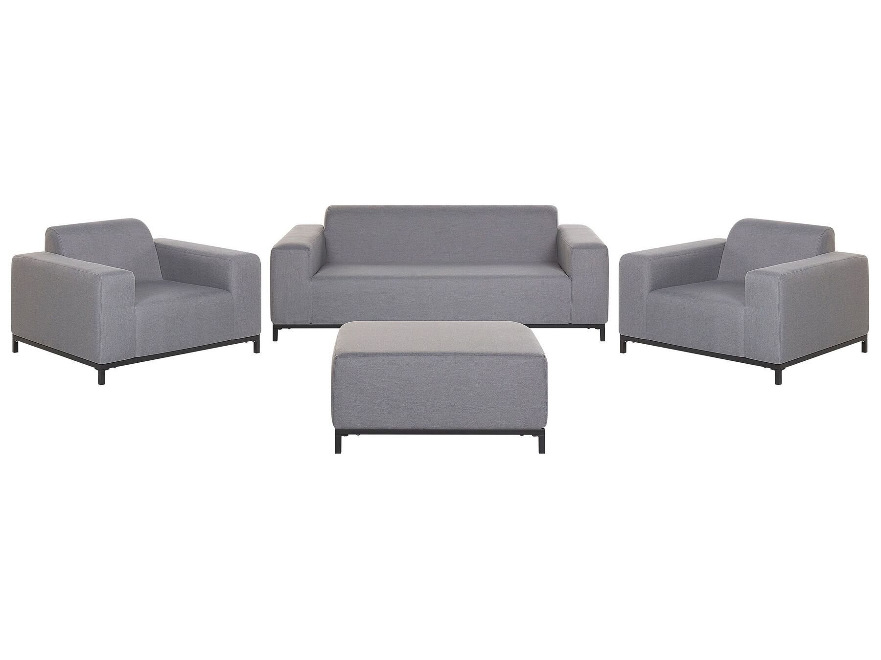5 Seater Garden Sofa Set Grey with Black ROVIGO_795319