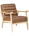 Armchair LEKNES Faux Leather Brown