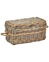 Aufbewahrungsbox mit Deckel Rattan naturfarben 3er Set GERASA_885279