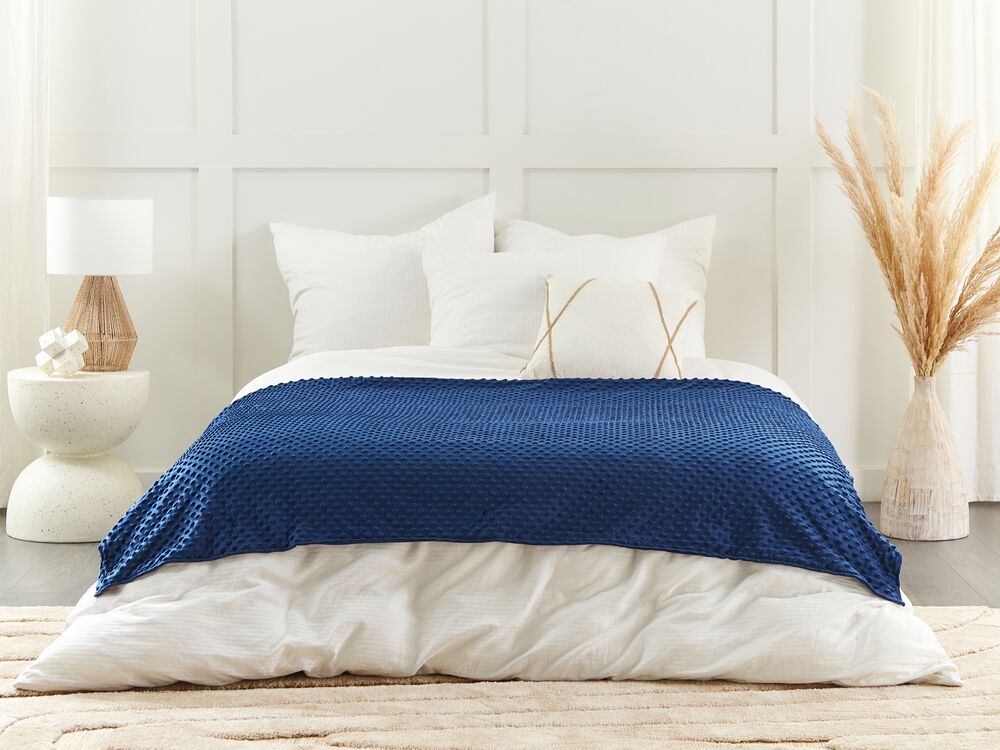 Weighted Blanket Cover 120 x 180 cm Navy Blue CALLISTO Beliani