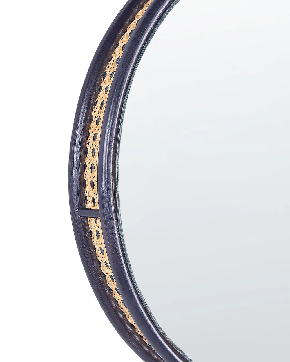 Lustro ścienne DAKSA 60 cm 60 cm Rattan Czarny_894203