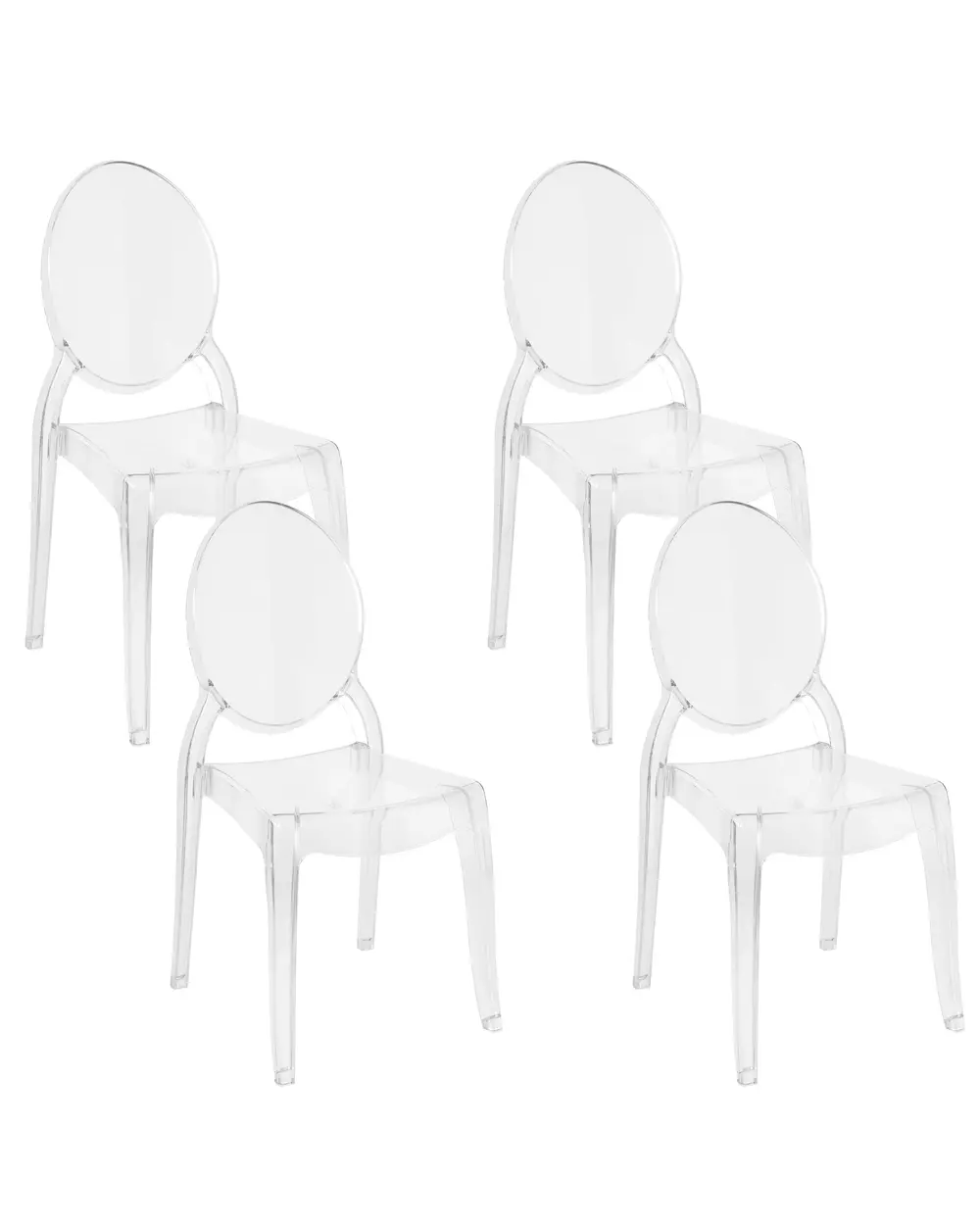 Lot De 2 Chaises Beliani Clarion – Polycarbonate Transparent – Design Glamour