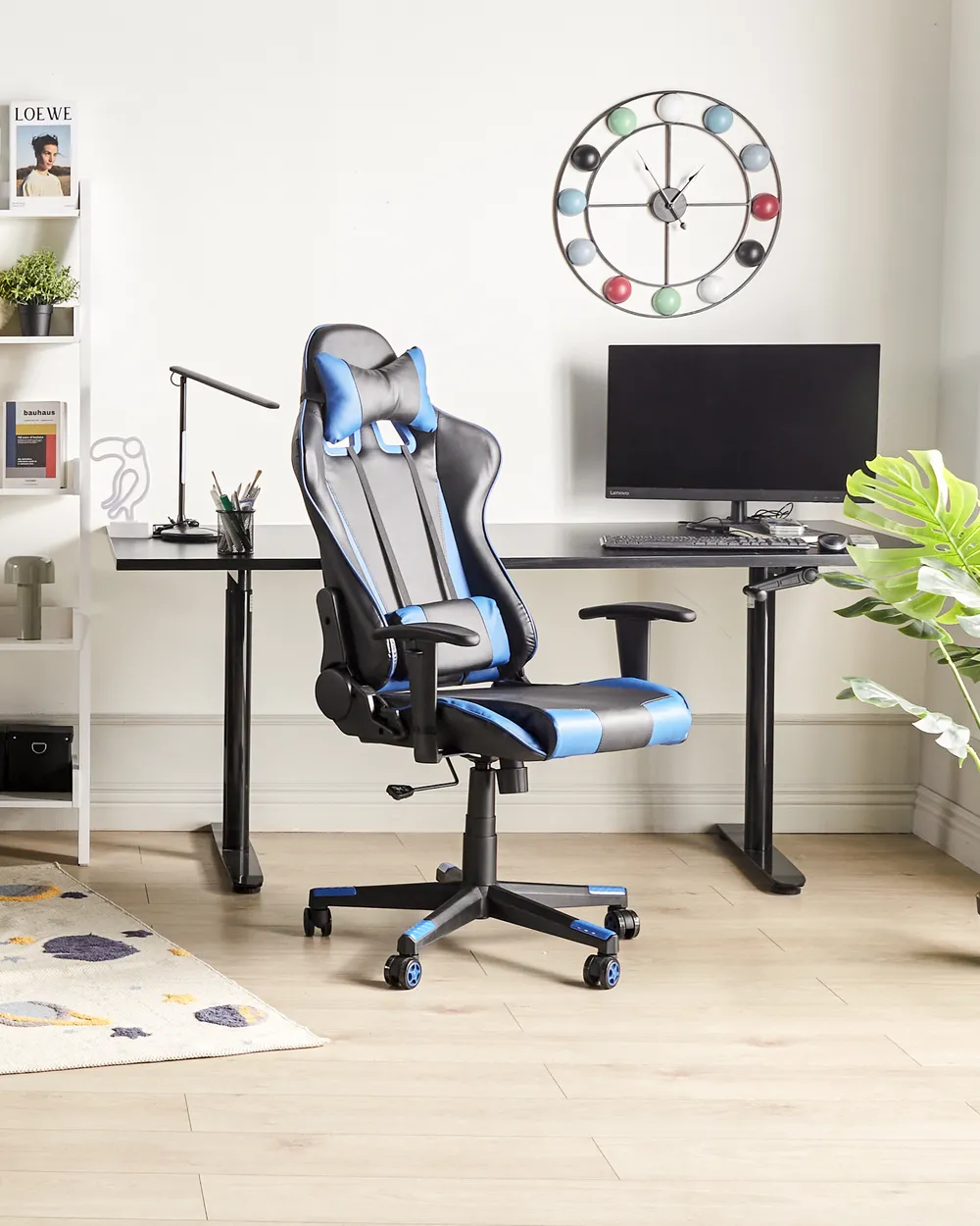 Office Chair GAMER Faux Leather Dark Blue - Main Image