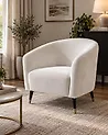 Armchair LARVIK Velvet White