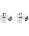 Conjunto de 2 lámparas de foco BONTE ajustable Metal Blanco