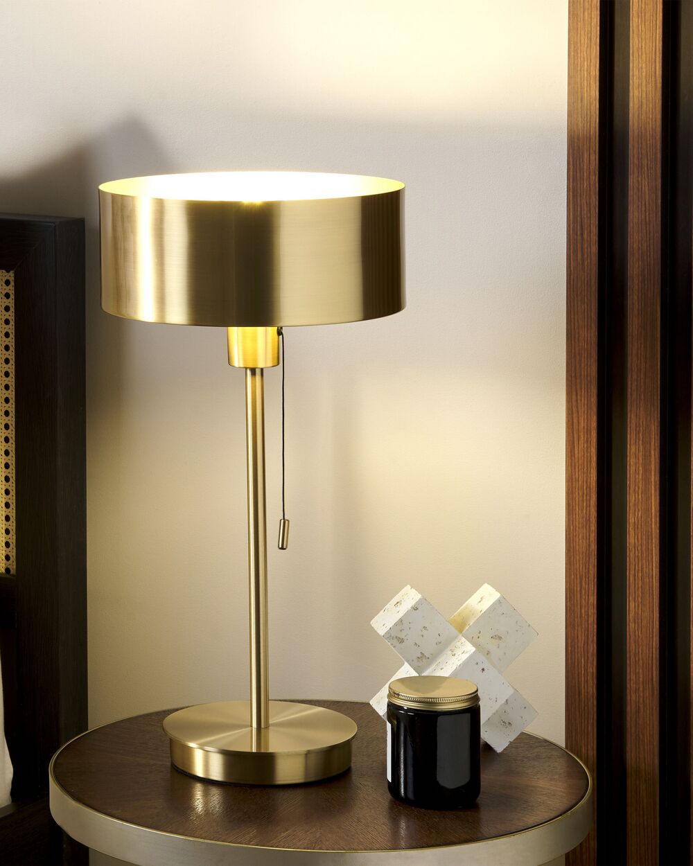Gold table lamp with usb port on sale