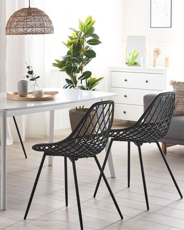 Set of 2 Dining Chairs Black CANTON