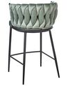 Set of 2 Velvet Bar Chairs Light Green MILAN_914395