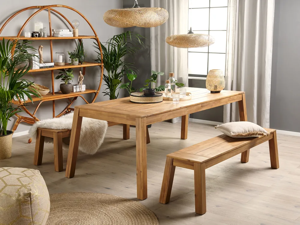 Garden Dining Table LIVORNO 210 cm 90 cm Acacia Wood Brown_796704