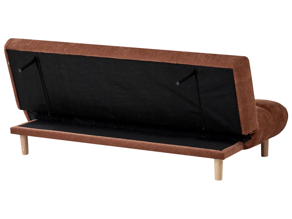 Sofa Bed 2 Seater RISOR Fabric Golden Brown_1053628