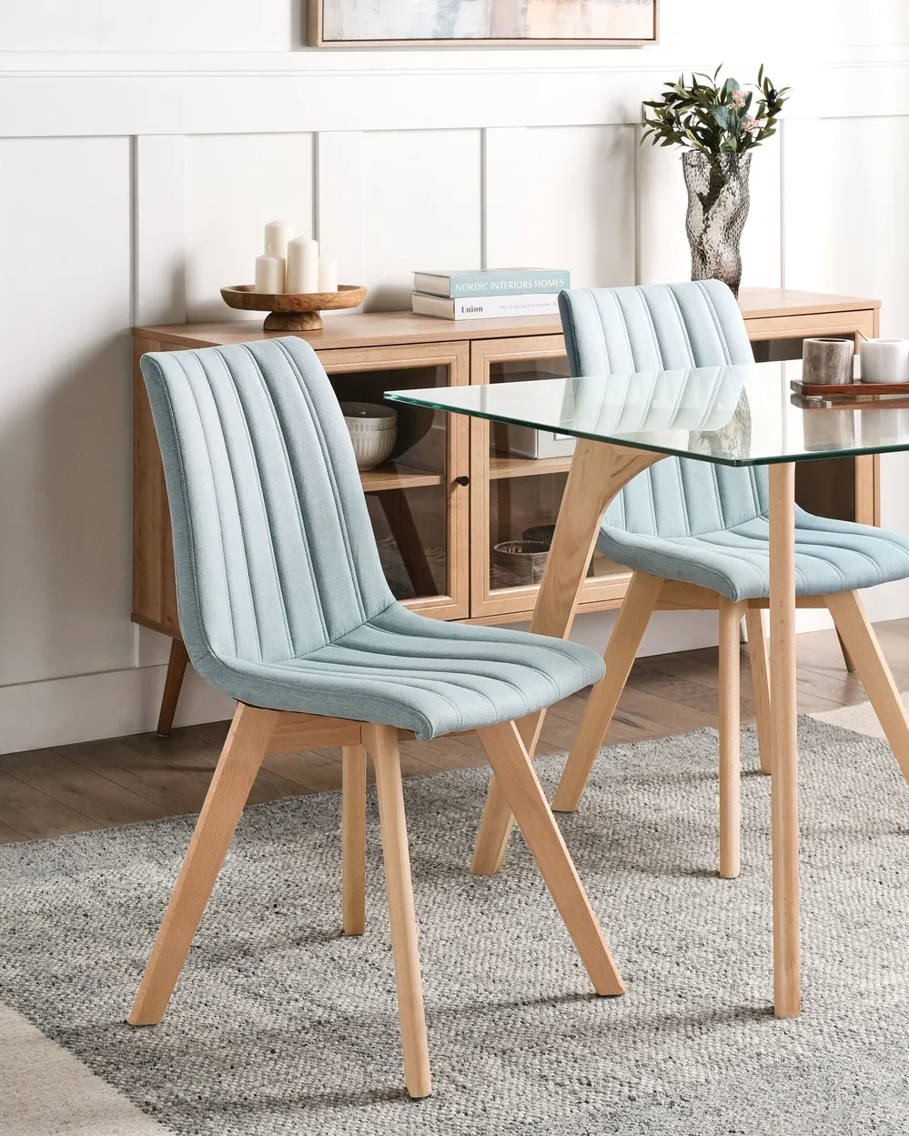 Set of 2 Dining Chairs CALGARY Light Blue