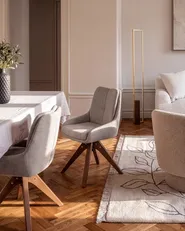 Set of 2 Dining Chairs Swivel DORRIS Fabric Taupe_1125571