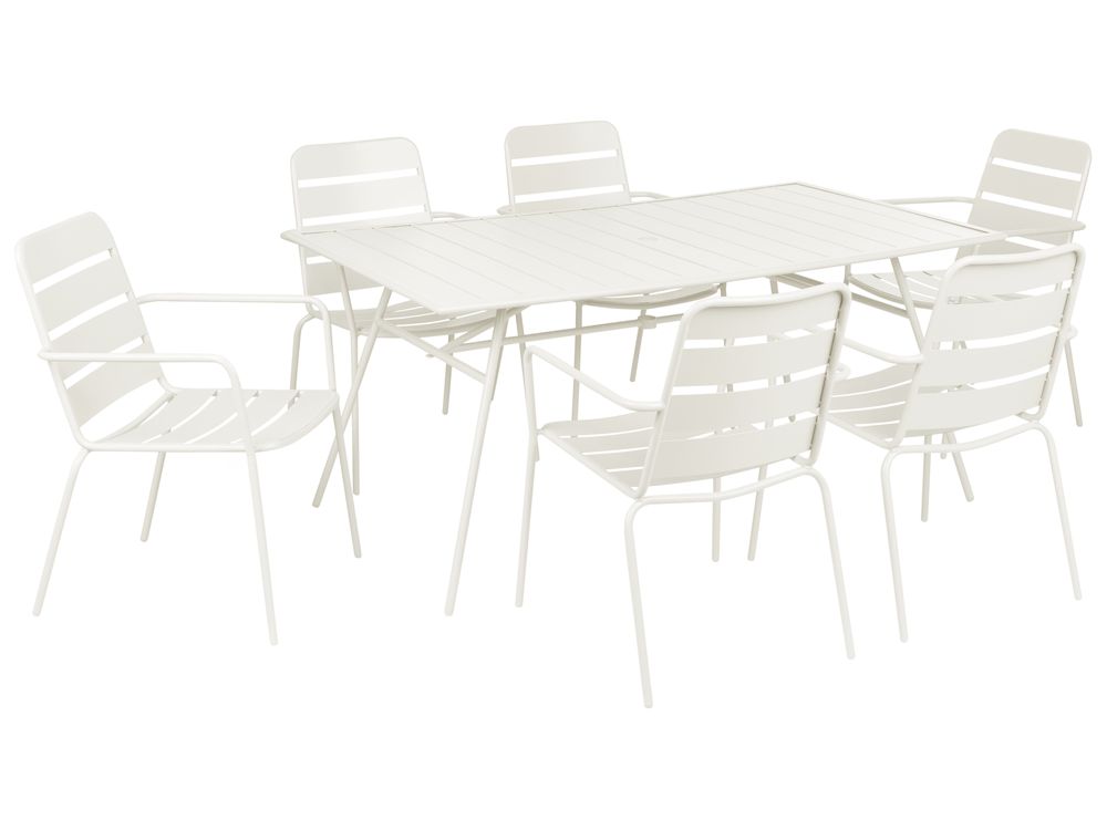 Set da pranzo da giardino 6 posti TERENZO Metallo Beige chiaro