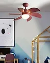 Ceiling Fan with Light LOGAR with Remote LED Pink