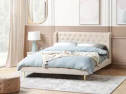 Bed Velvet FORBACH 180 x 200 cm (EU Super King) Beige_843886