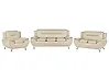 Conjunto de sala de estar 6 plazas LEIRA Piel sintética Beige
