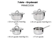 7-delt grydesæt PRIMECOOK Rustfrit stål Sølv_1051152