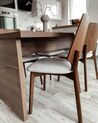 Conjunto de 2 sillas de poliéster/madera de caucho gris claro/madera oscura ABEE_866940