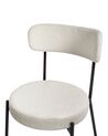 Lot de 2 chaises de salle à manger en tissu bouclé blanc ALLISON_929040