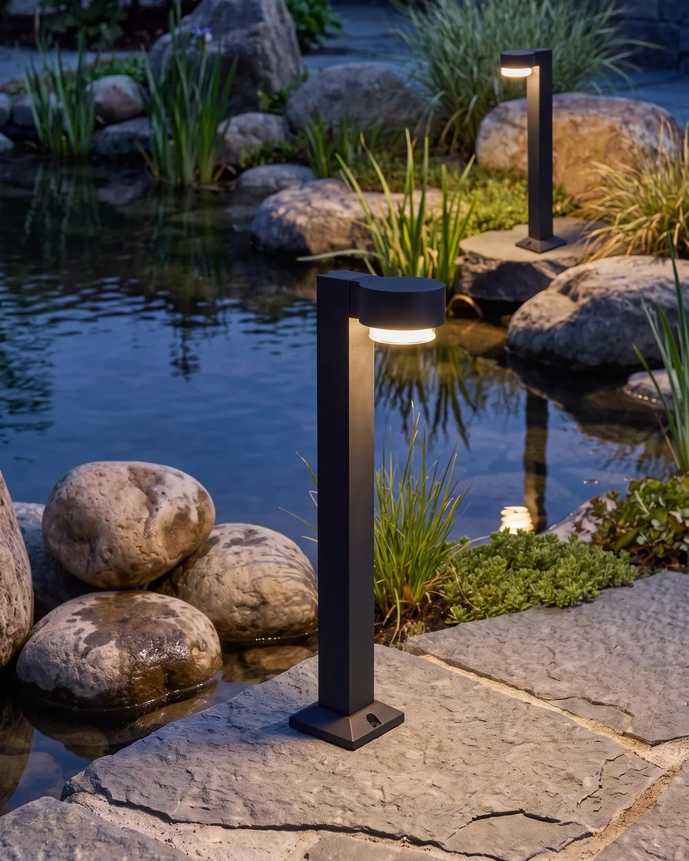 Lampa ogrodowa słupek LED ANOIA Czarny