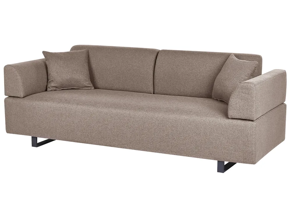 Sofa 3 Seater SOKNA with Tables Fabric Taupe_952892