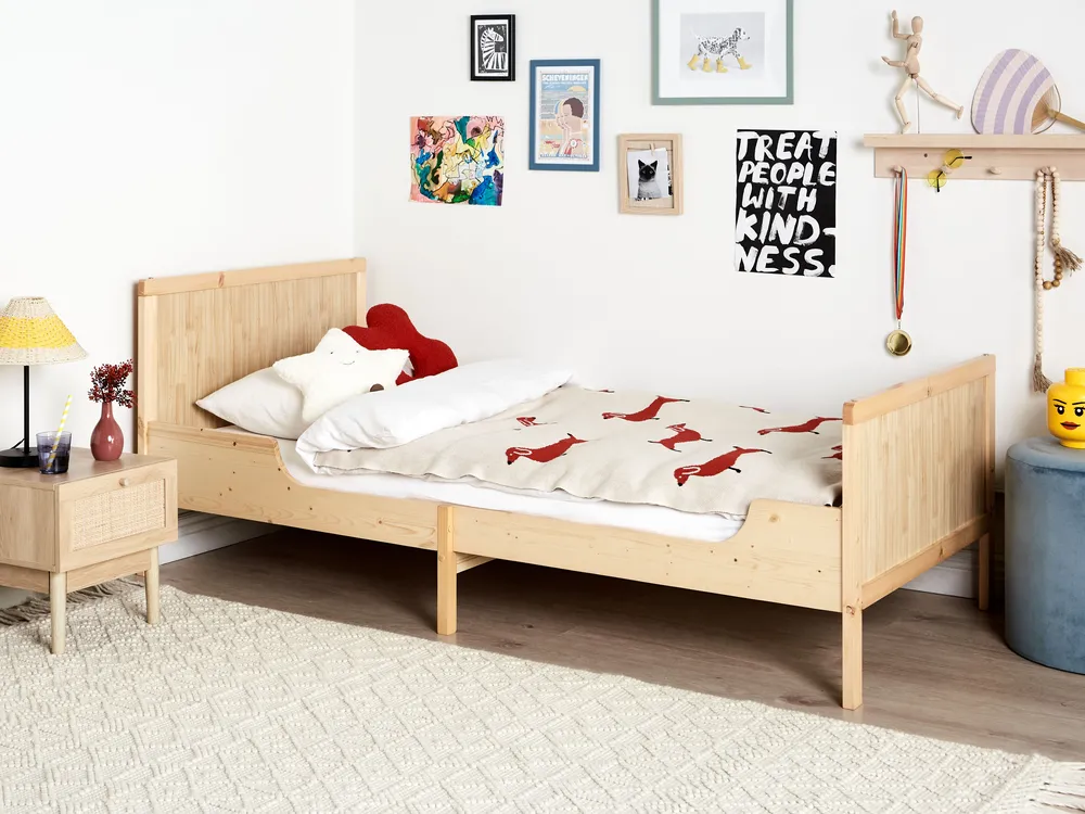 Extendable Kids Bed Pine Wood MONTIGNY 90 x 200 cm (EU Single