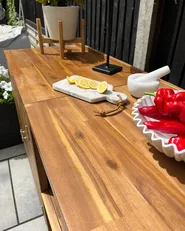 Wyspa kuchenna ogrodowa VENOSA Brązowy Drewno akacjowe_1001582