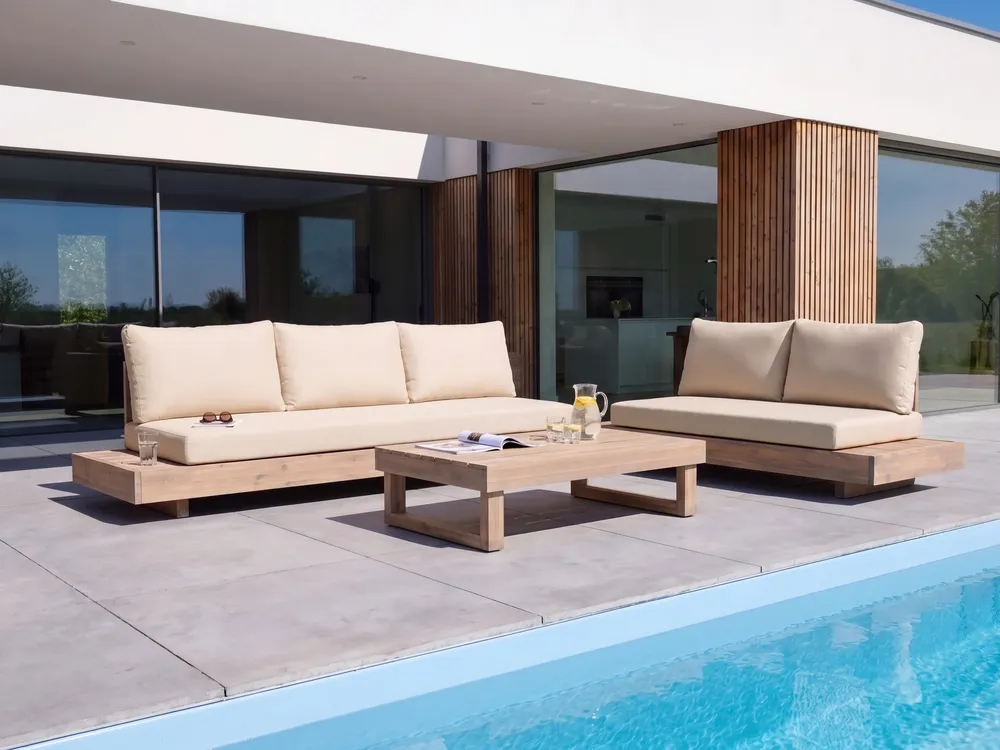 Tavolino da giardino MARETTIMO 60 cm 110 cm Legno di acacia certificato Marrone chiaro_1154130