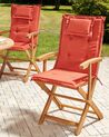 Lot de 2 chaises de jardin avec coussins rouge foncé MAUI II_926455