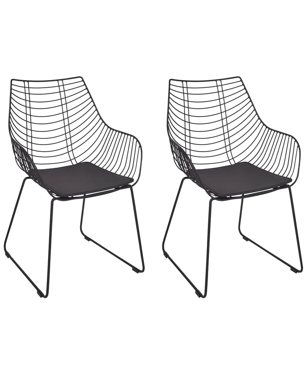 Set of 2 Dining Chairs ANNAPOLIS Metal Black