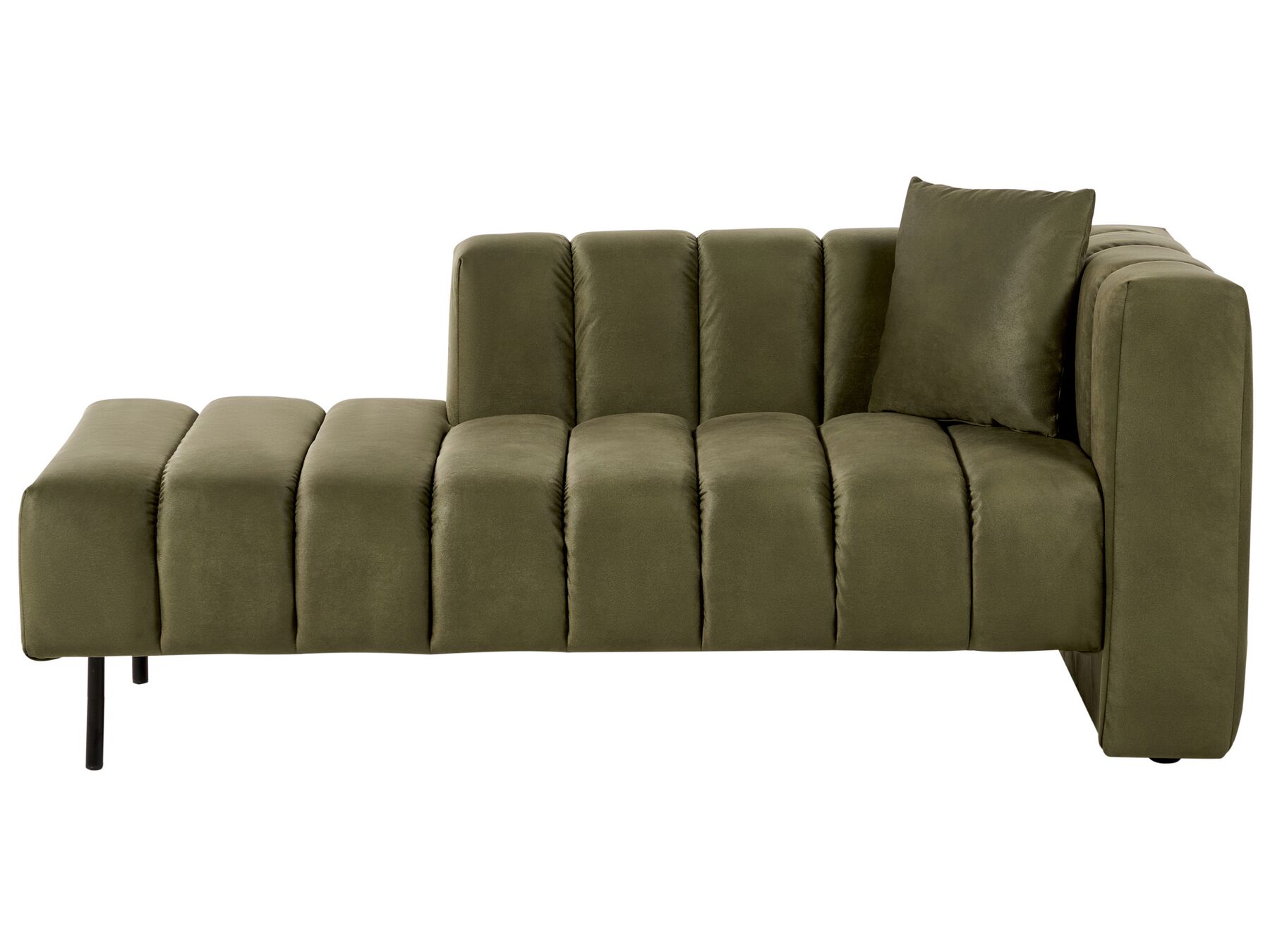 Right Hand Velvet Chaise Lounge Green LANNILS_892309