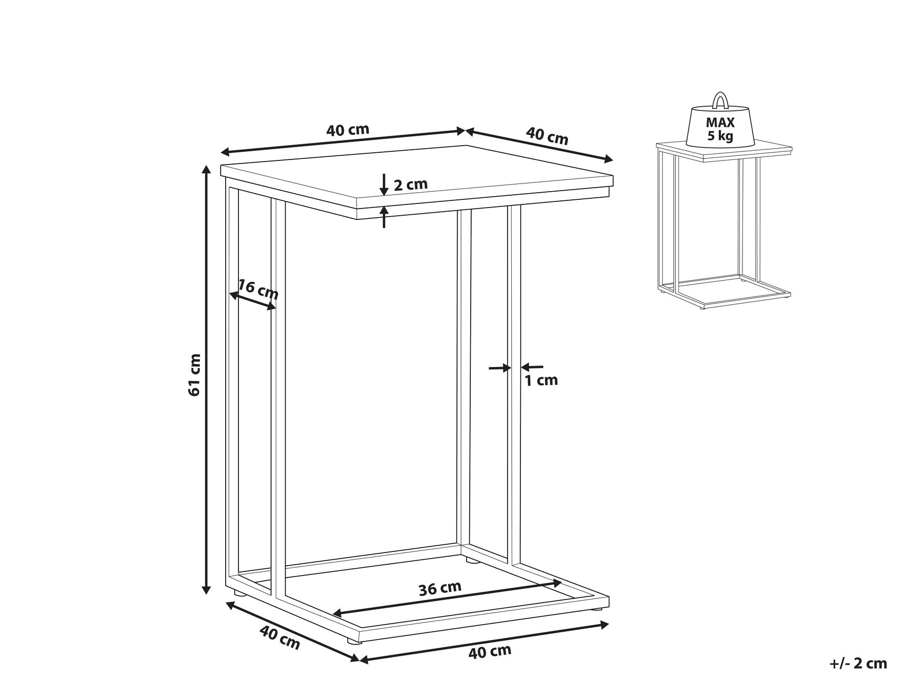 Side Table TROY Taupe_815121
