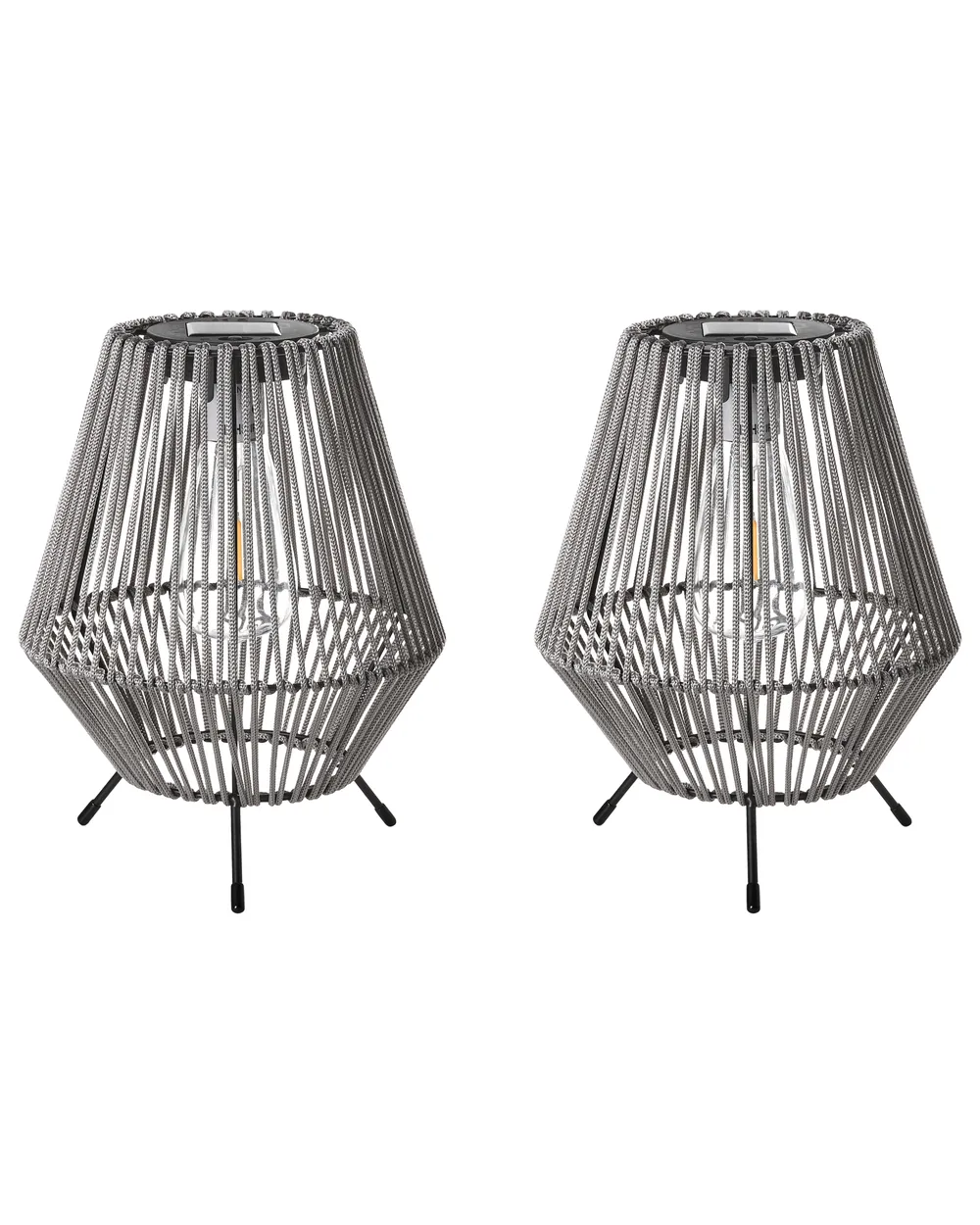 Zestaw 2 lampionów solarnych VUNGU 27 cm Szary