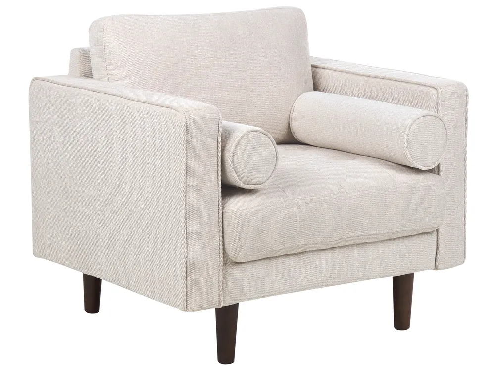 Living Room Set 3 Seater NURMO Fabric Light Beige_896185